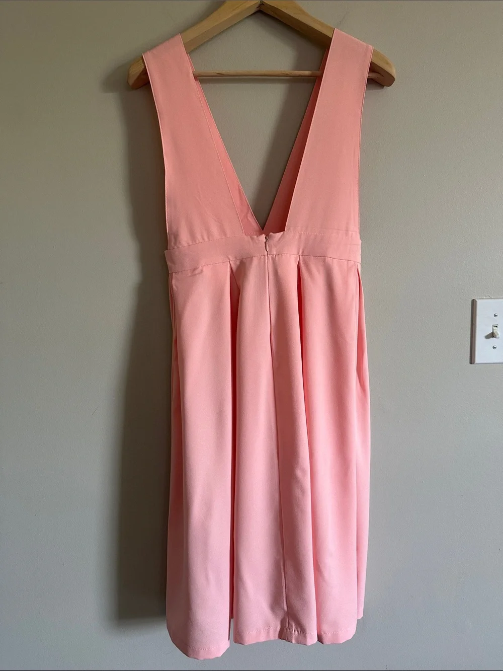Pink Plunge V Neck Midi Dress - Picture 9 of 9